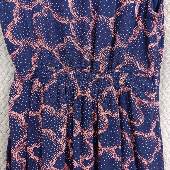 MAEVE Anthropologie Rosalia Mini Dress Women's 8 Navy Faux Wrap Ruffle Romantic - Picture 8 of 10